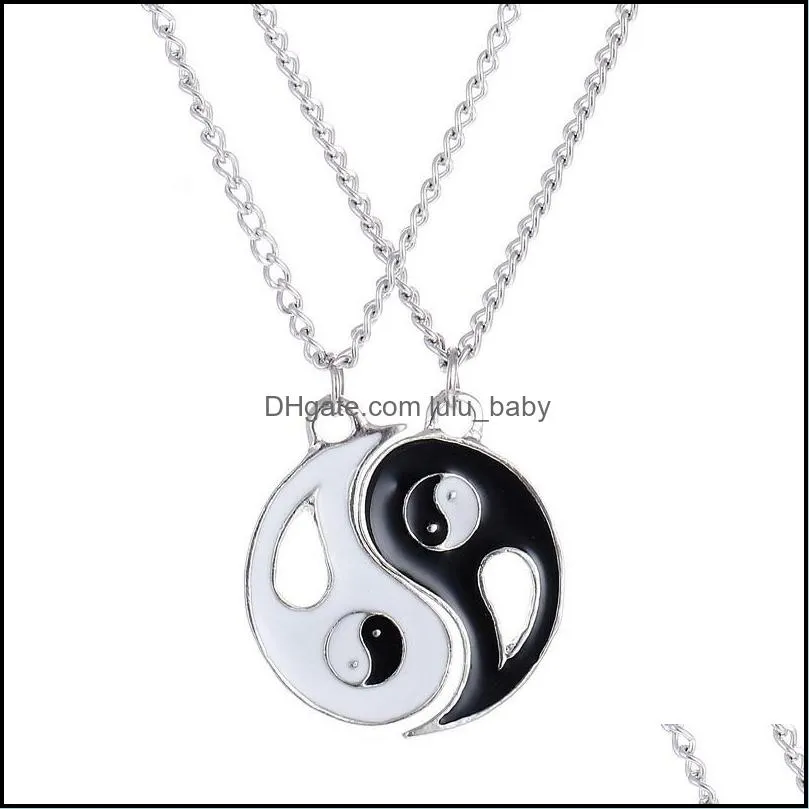 best friend necklace fantastic ying yang pendant necklaces women men jewelry for lovers colar masculino couples necklaces