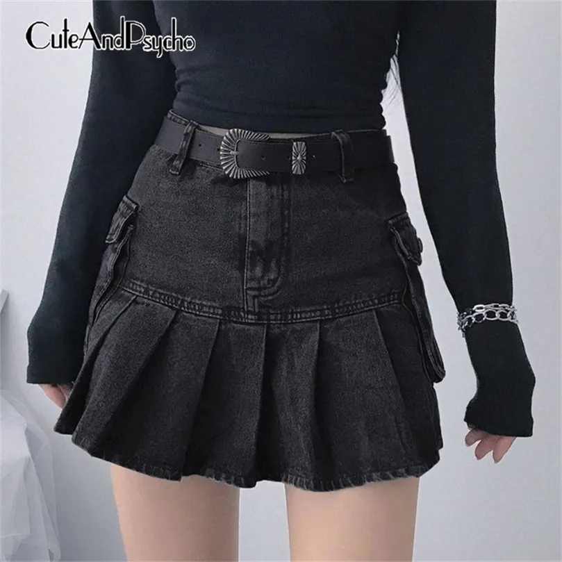 Black jean skirt 90s sale