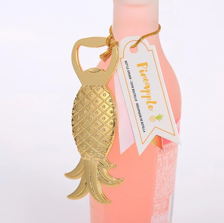 Wedding Favors Gifts Gold Metal Pineapple Beer Bottle Opener Party Decoration Supplies Golden Ananas Bottles Lid Openers SN6340