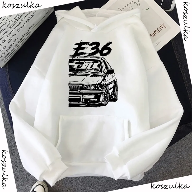 2020 Höst Vinter E36 Car Hoodies Mode Mäns Stilig Unik Design Hooded Men Sweatshirts Hoody Man Green Harajuku Hoodie 220402