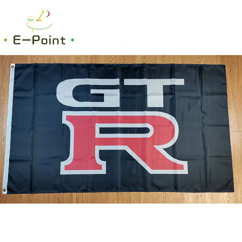 Drapeau de voiture GTR noir du japon, 3x5 pieds (90cm x 150cm), drapeaux en Polyester, bannière de décoration volante, cadeaux de fête pour jardin et maison