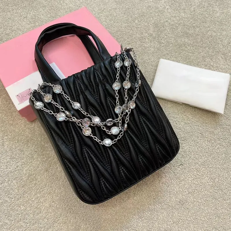 Pink Sugao women tote bags crystal chain top quality handbags shoulder crossbody bags fashion purse Luxury designer shopping bag travel bag av0711-190