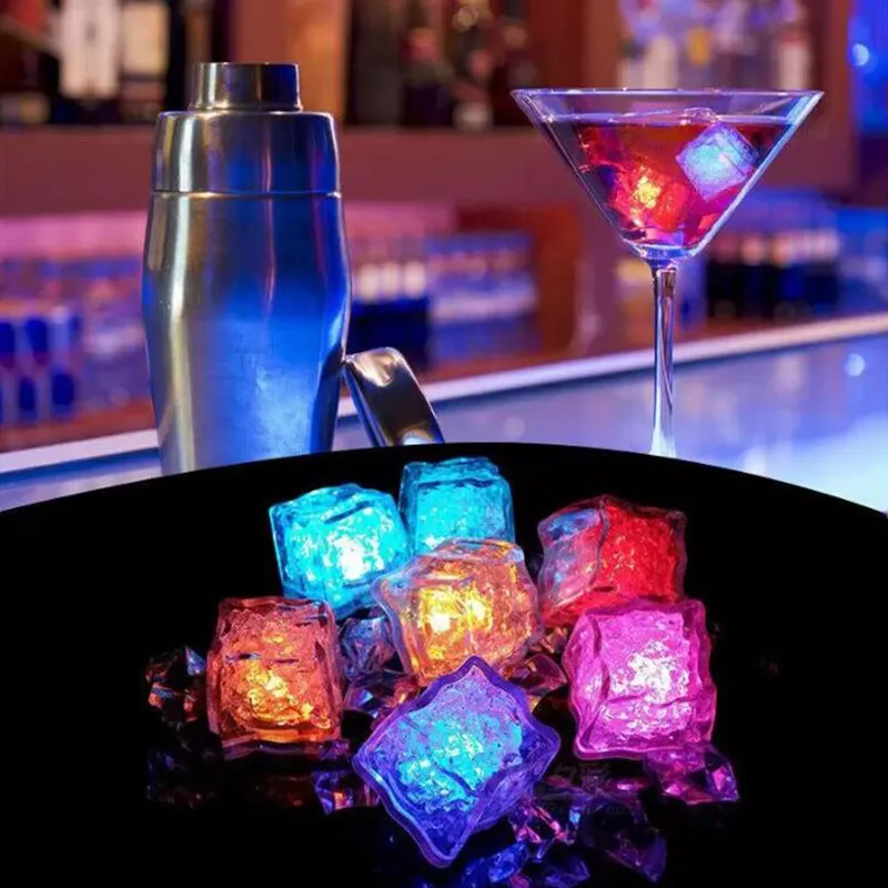 Factory wholesale Led Lights Polychrome Flash Party Lights LED Glowing Ice Cubes Blinking Flashing Decor Light Up Bar Club Wedding