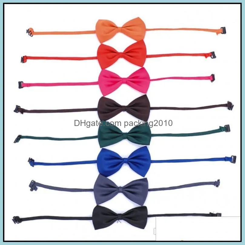 16 couleurs Cravate pour animaux de compagnie Collier de chien Accessoires de fleurs Fournitures de décoration Couleur pure Bowknot Cravate Drop Livraison 2021 Vêtements Maison Jardin Luyn