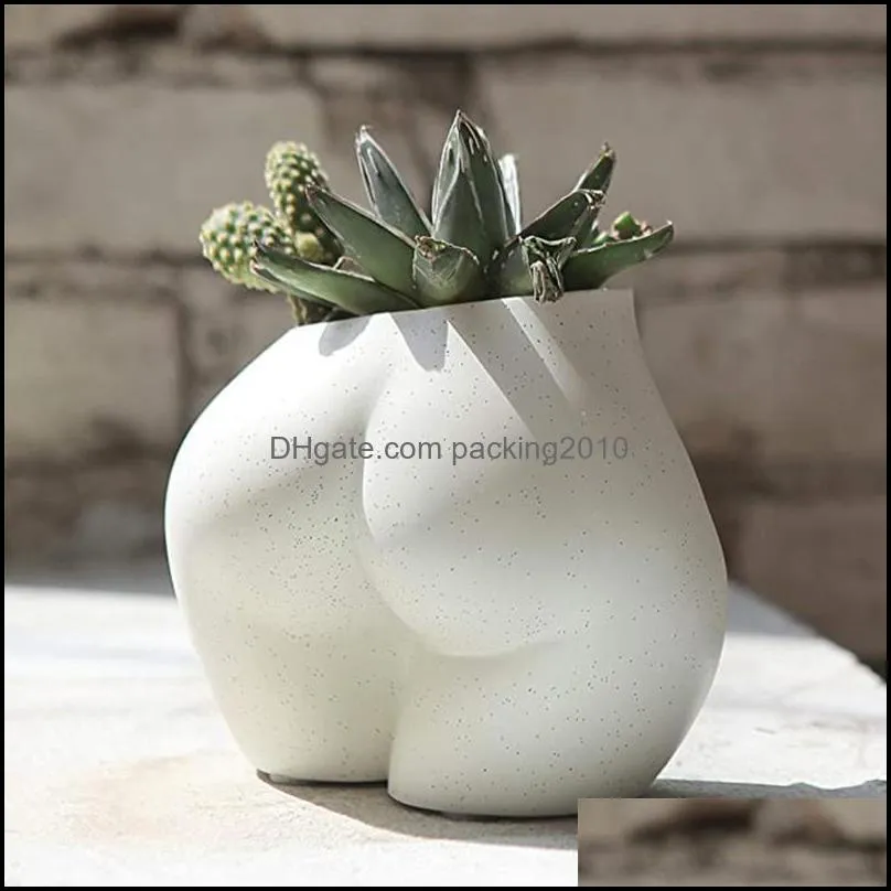 Vases Bust/Buttocks Sculpture Vase Resin Sexy Body Flower Pot Living Room Garden Decoration Nordic Female Art Ornament