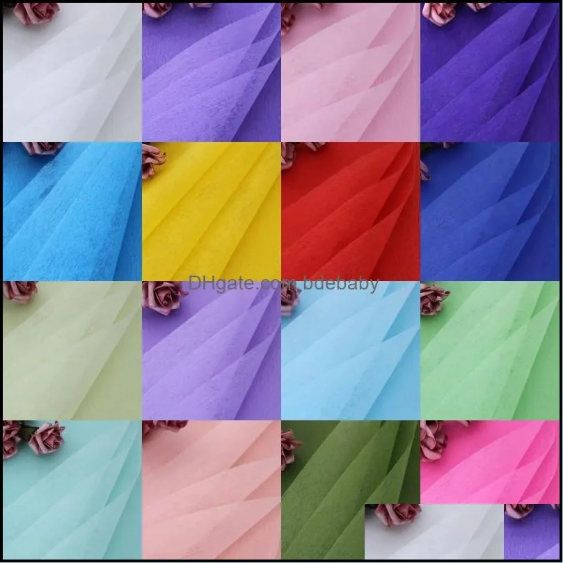 40Pcs Wrapping Colored Tissue Paper For DIY Wedding/Flower Decor 50*50CM Gift packing 100 2198 V2