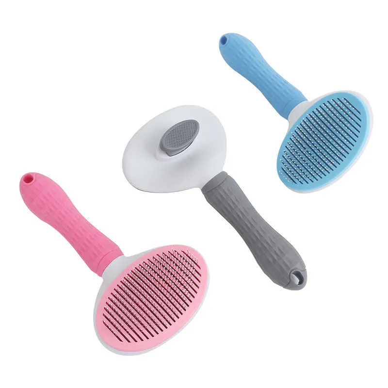 Brosse autonettoyante pour chien et chat, peigne pour perte de poils, outil de toilettage, massage à particules