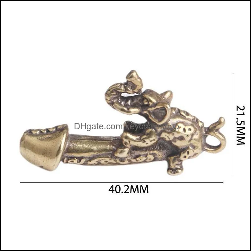 keychains creative brass elephant male penis figurines miniatures home decoration man genitals car keychain pendantkeychains