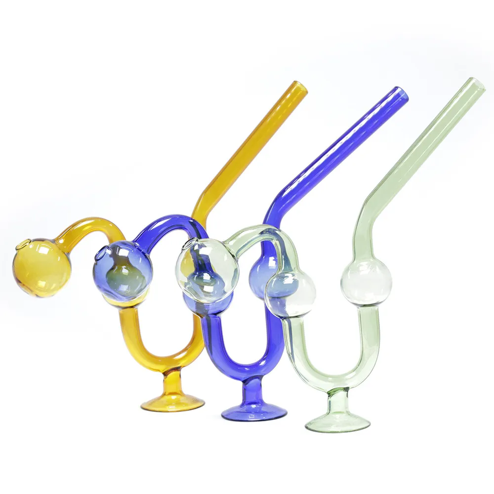 Encaixes de tubulação de vidro para utensílios de fumo tubos de vidro curvados em forma de vidro de borosilicato alto e encaixe de tubulação