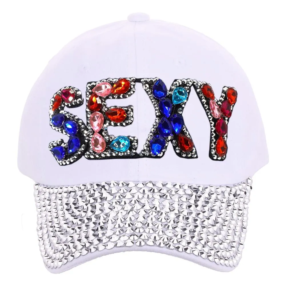 Rhinestone Baseball Cap Streetwear Bling SEXY Summer Cotton Hat Travel Outdoor Visors Caps Fashion Casual Simple Baseball hats