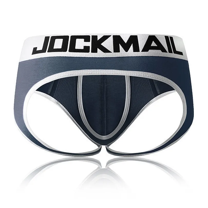 JOCKMAIL Open Backless crotch G-strings Sexy Men Underwear penis pouch mens briefs tanga Gay Underwear men bikini Slip Thongs T200517