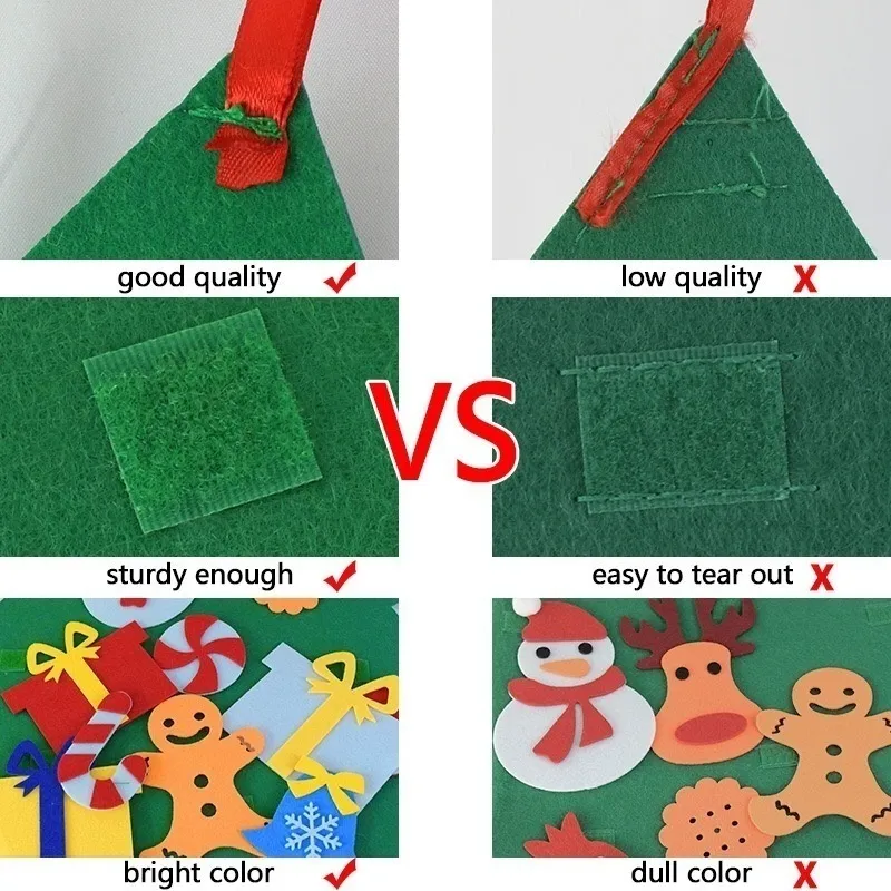 Kids Creative DIY Felt Christmas Tree Decoration for Home Year Gifts Kids Toys Artificial Tree Xmas Tree 201203