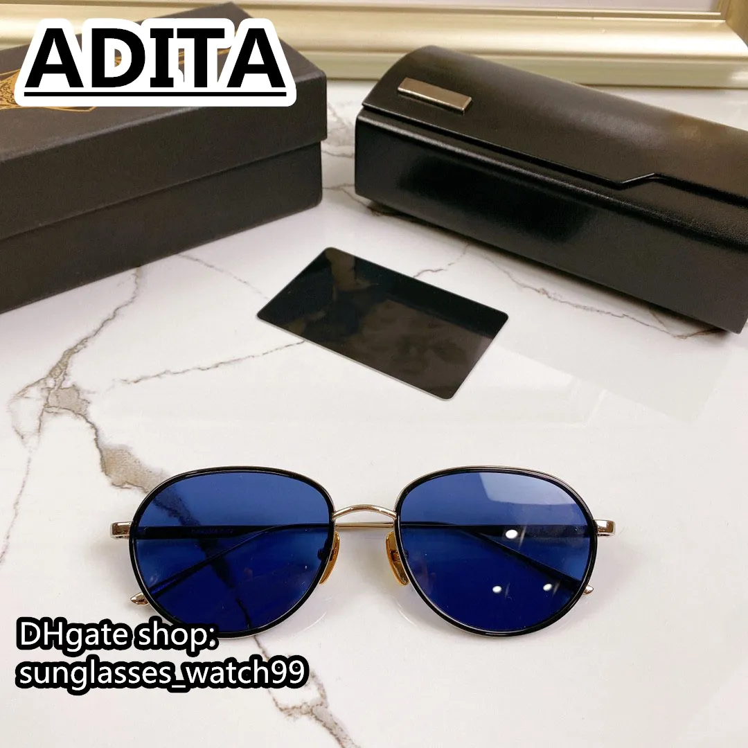 A-DITA SUN SUNDASSES DRX-8866 Designerskie okulary przeciwsłoneczne dla mężczyzn Obiektywność żywicy Uv400 Blue Titanium Top Wysoka jakość Oryginalna marka Spectacl