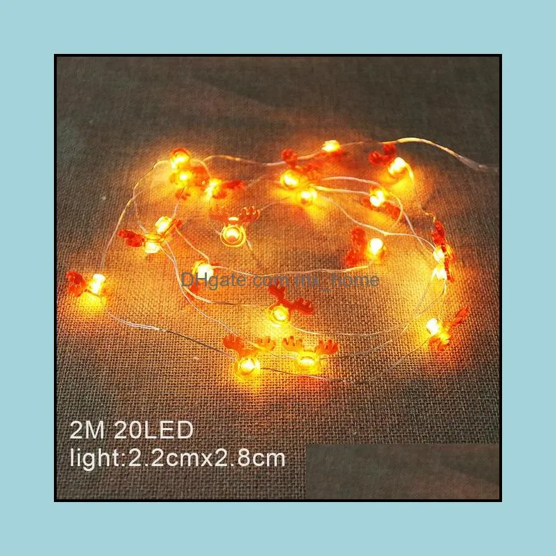 2m santa claus christmas tree led string lights garland snowflakes christmas-decoration for home fairy light new year xmas decor