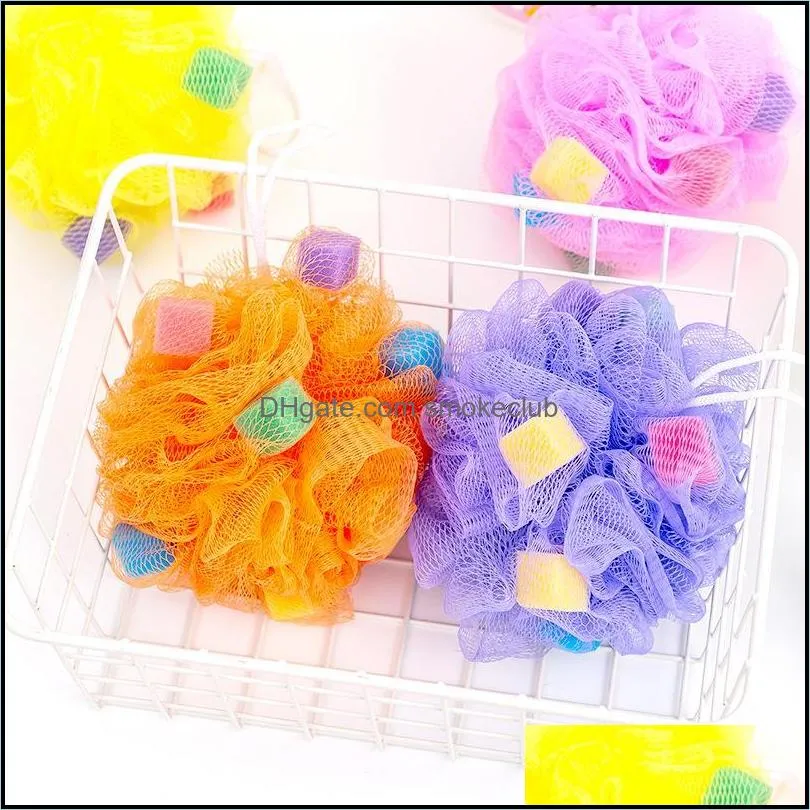30 Gram Small Mesh Bath Sponge Pouf Colorful Shower Ball Scrubber for Kids RRB14546