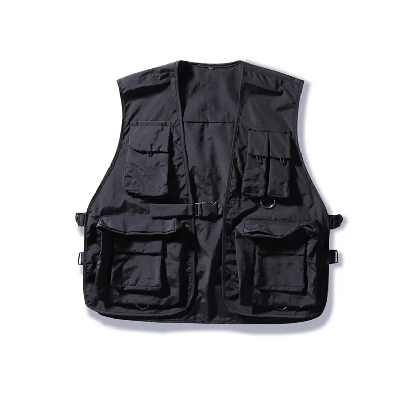 Militations multiples poches Cargo Vest Hip Hop Men Dad Core Core Soupless Veste Gilet Men S Streetwear 220727