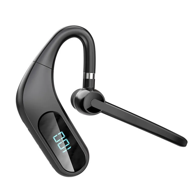 KJ12 EARENOS Bluetooth sem fio pendurado Ear Sports Business Headphone Display Digital Exibindo o fone de ouvido do carro de redução de ruído para smartphone para smartphone