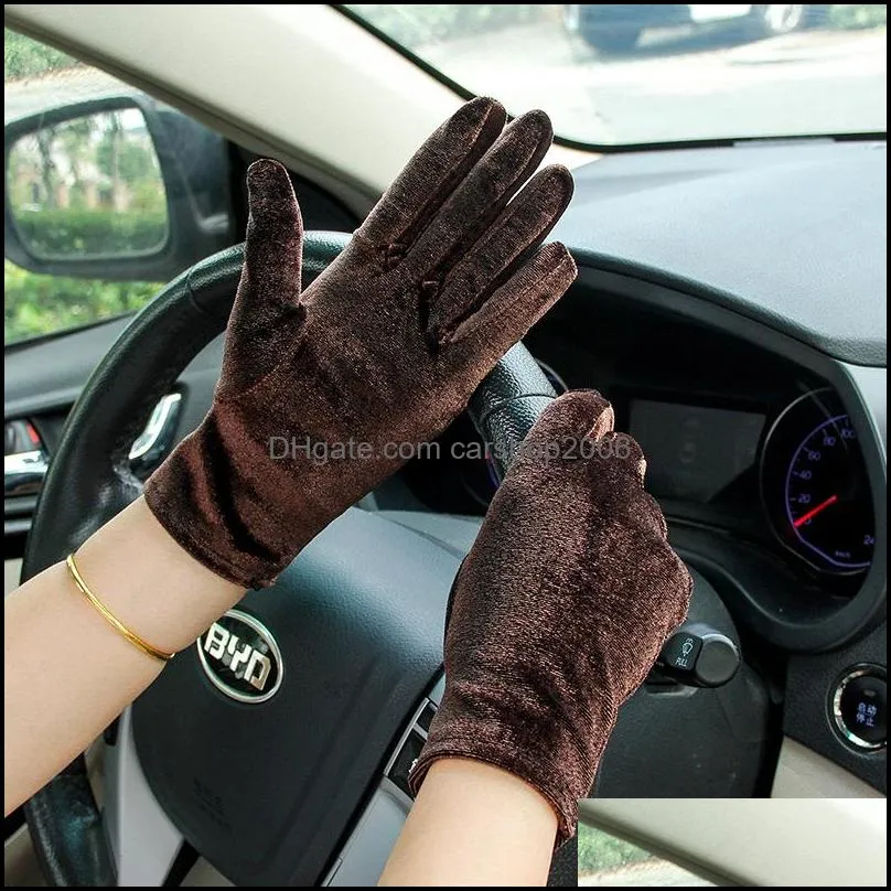Fashion Elastic Flannel Gloves Women`s Velvet Thin Winter Warm Outdoor Sports Fitness Cycling Mittens