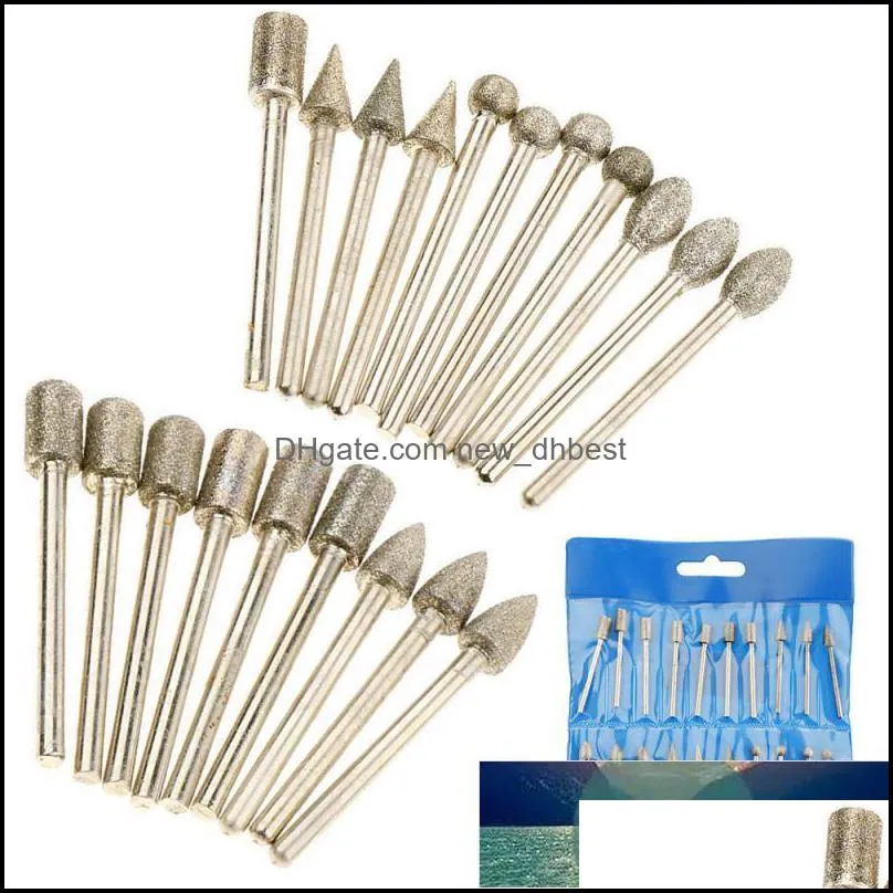 20pcs Dremel Accessories Diamond Grinding Heads Mini Bit Set Dremel Rotary Drill Tool Burrs Grinding