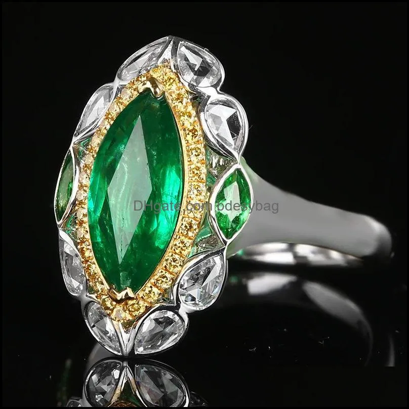 wedding rings vintage classic geometric ring inlay green horse eye zircon fashion 925 silver jewelry women`s anniversary birthday gift