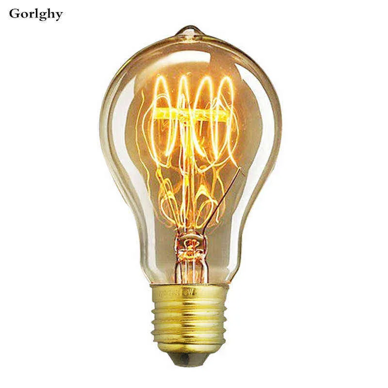 1PCS Filamentlamp 60W E27 A60 (A19) Warm Wit Retro Dimable Decorative Incandescent Vintage Edison -gloeilamp voor Home/Bar H220428