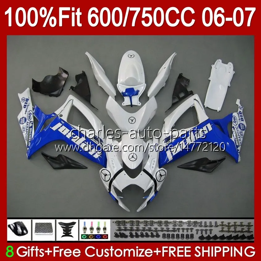 Suzuki GSXR-600 GSXR750 K6 GSX-R750 06-07 BODYWORK 130NO.107 GSXR 750CC 600CC 750 600 CC GSXR600 06 07 GSXR-750 2006 2007注入型フェアリングファクトリーブルー