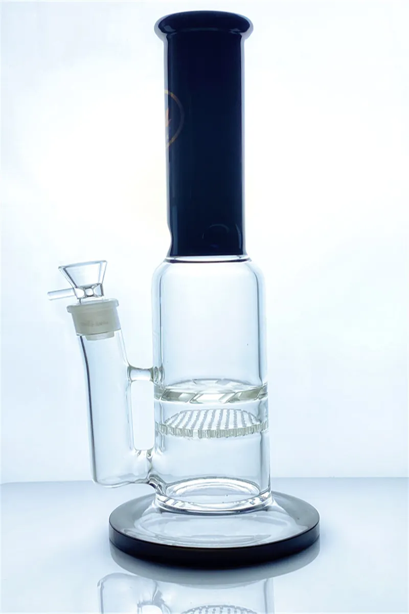 ストレートチューブボンスモークガラスチューブ水ギセルバブラー1つのハニカムピースとピンホイール18mmコネクタ