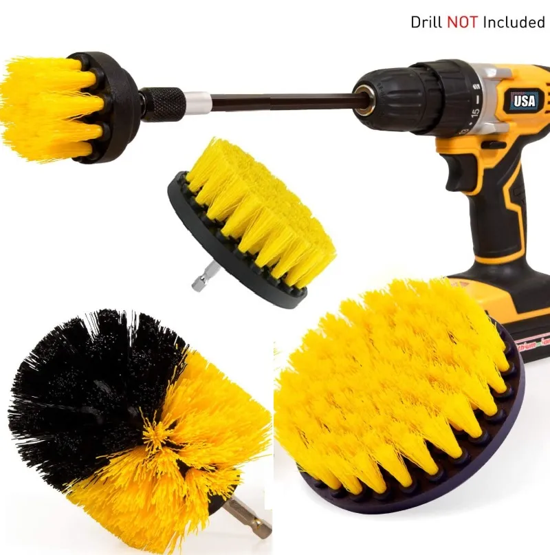 5pcs/set Power Scrub Drill Cleaning Brush For Bathroom Shower Tile Grout Cordless Scrubber Attachment Brushes Kit 6 colors