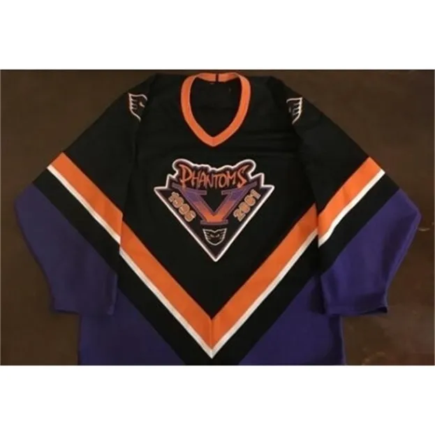 Personalizar Raro Nik1 Tage 2001 Lehigh Valley Phantoms Hockey Jersey Bordado ou Personalizado Qualquer nome ou Número Jersey retro