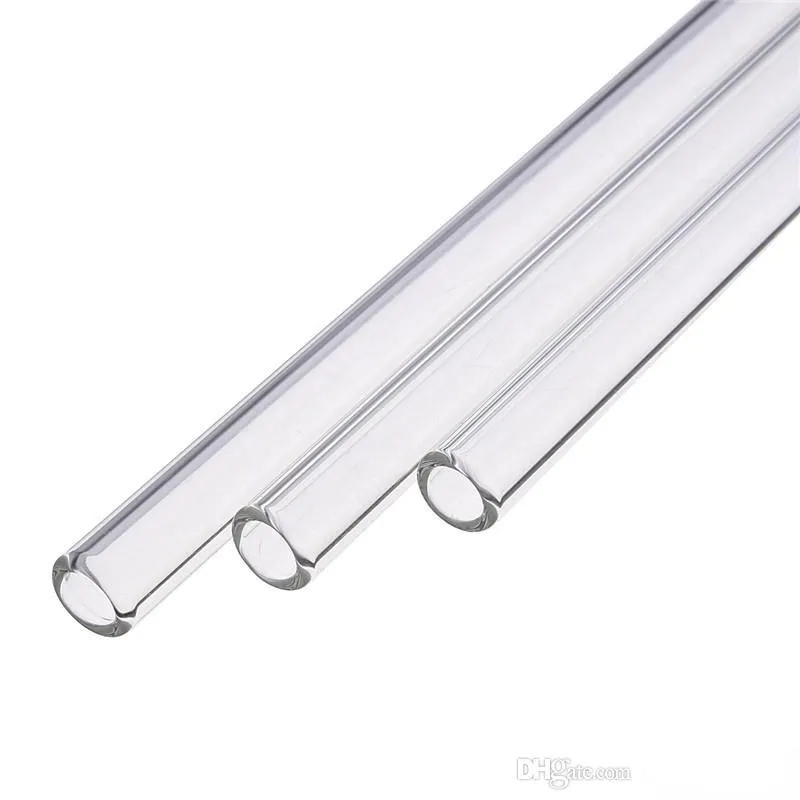 Clear Glass Straw 200*8mm Reusable Straight Bent Glass Drinking Straws with Brush Eco Friendly Glass Straws for Smoothies Cocktails