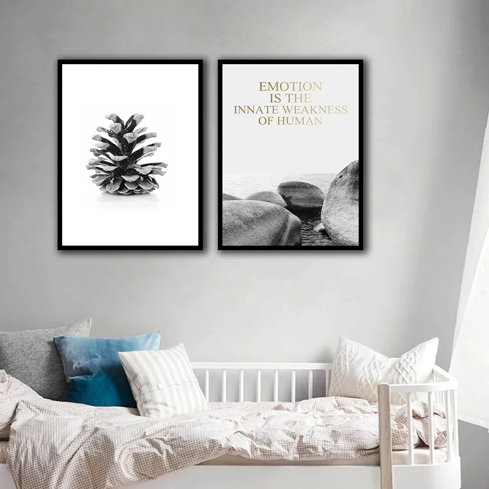 Stenen en pijnboompitten Noordse posters en prints Wall Art Canvas schilderen Wandfoto's voor woonkamer Decor