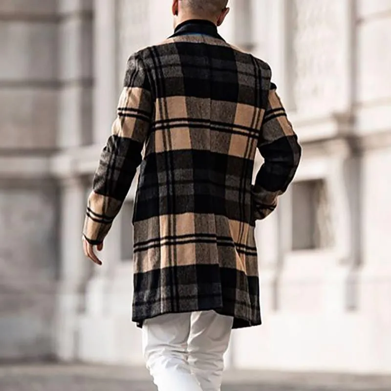 Checkered trench coat mens hot sale