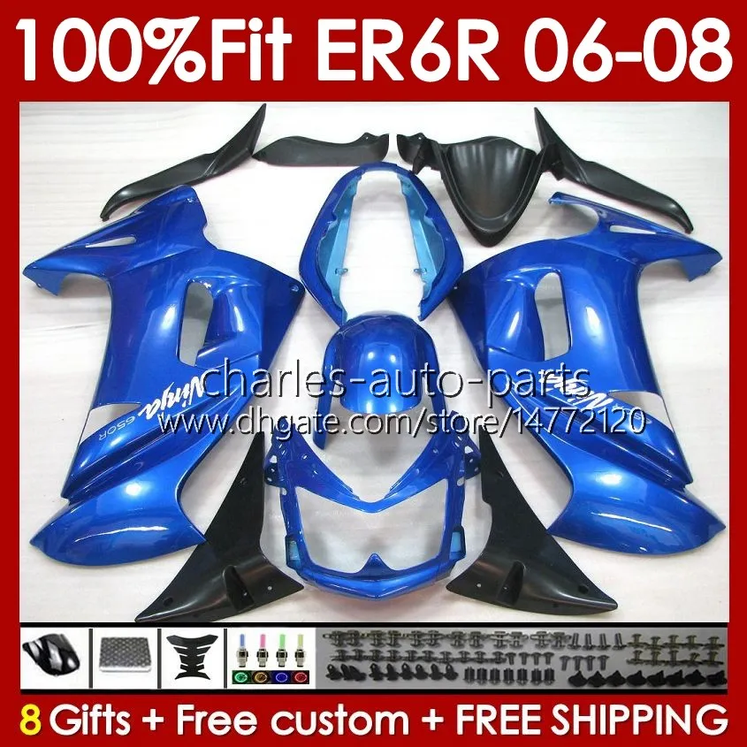 Zestaw OEM Bodys For Kawasaki Ninja 650R ER6 650 R ER 6 F 06-08 Bodywork 139NO.77 650-R ER 6F 650R-ER6F ER-6F 2006 2007 2008 ER6F 06 07 07 08 Wtryskowe Former Fairing