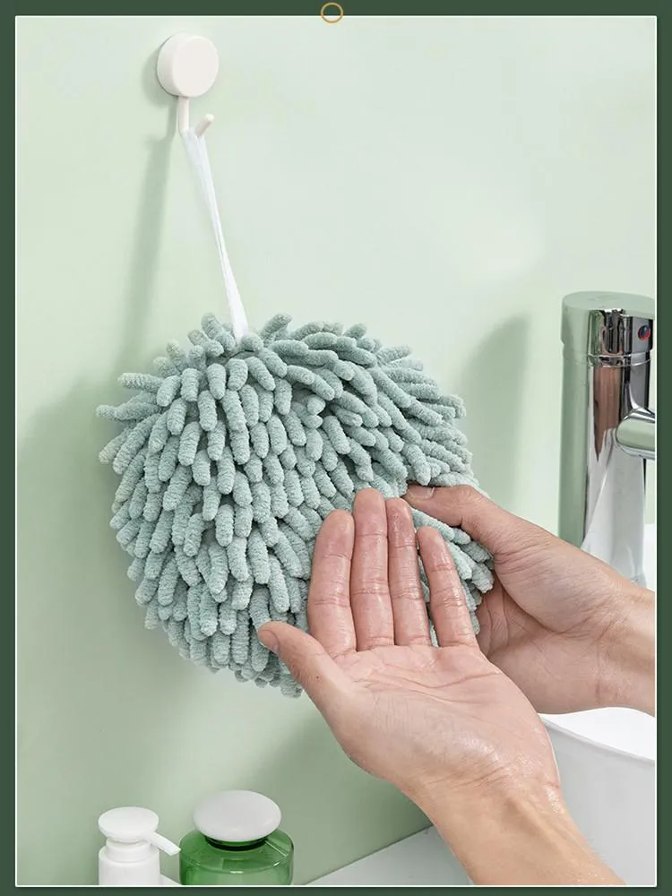 Toalhas domésticas para a mão toalhas com loops suspensos microfibra absorvente de secagem rápida Acessórios da cozinha do banheiro