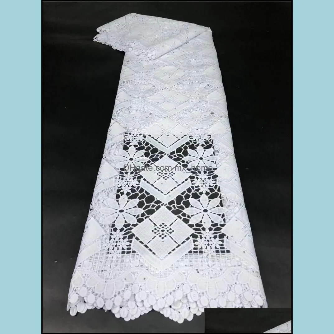 Ribbon PGC 2022 High Quality African Milk Silk Lace Fabric Pure White French Embroidery For Nigerian Wedding Party LY226-2