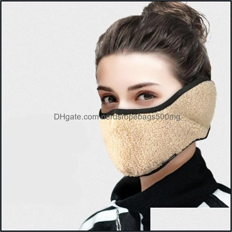 Unisex Earmuff Teddy Cashmere Warm Cotton All-inclusive Ear Masks Riding Reusable Washable Breathable Dustproof Cold Mask 126 V2