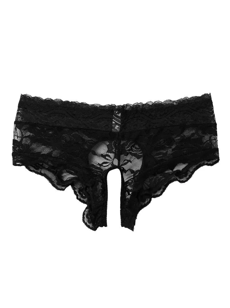1PC Women Sexy Floral Lace Panty Underwear Brief Plus Crotchless Thong  Lingerie Please buy one or two sizes up
