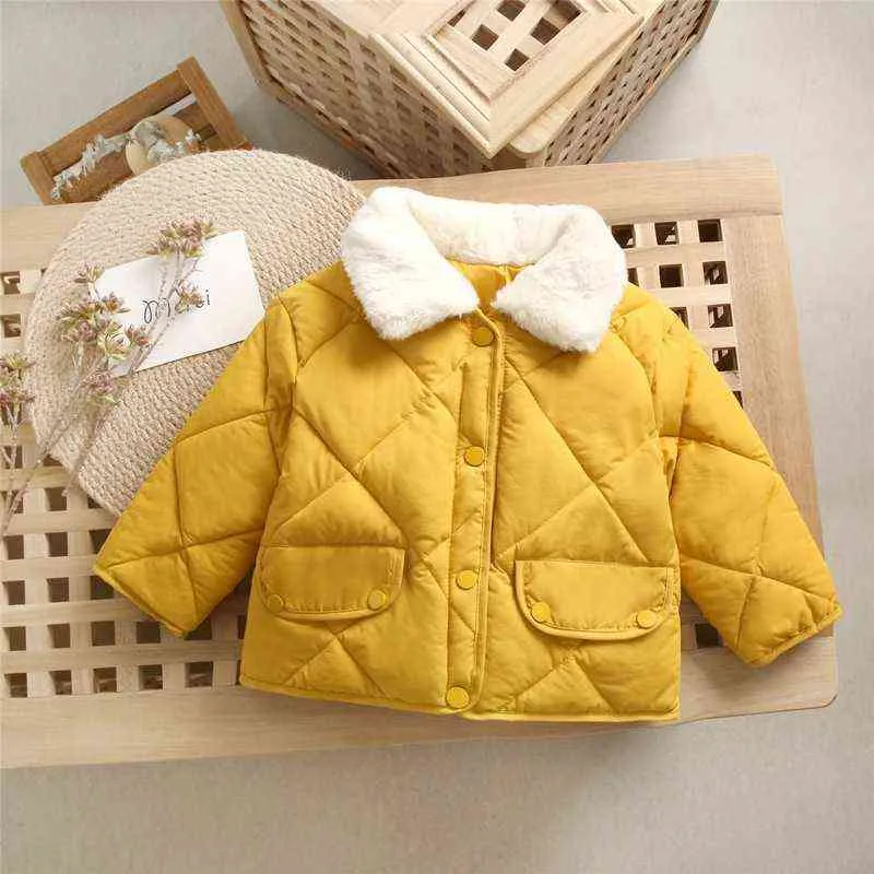 Winter New Children Cartoon Hoodie With Plush And Thickened Down Quilted Jacket Short Boys And Girls Cotton Quilted Jacket J220718