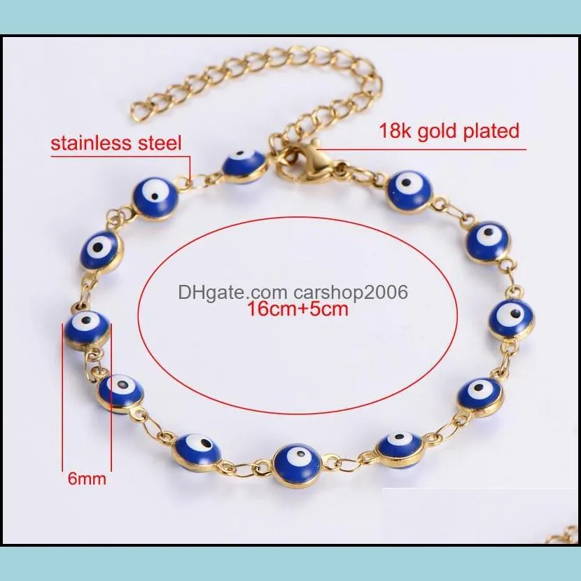 Evil Eye Charm Chain Bracelet For Women Classic Stainless Steel Wrap Bangle Women Fashion Jewelry Gift