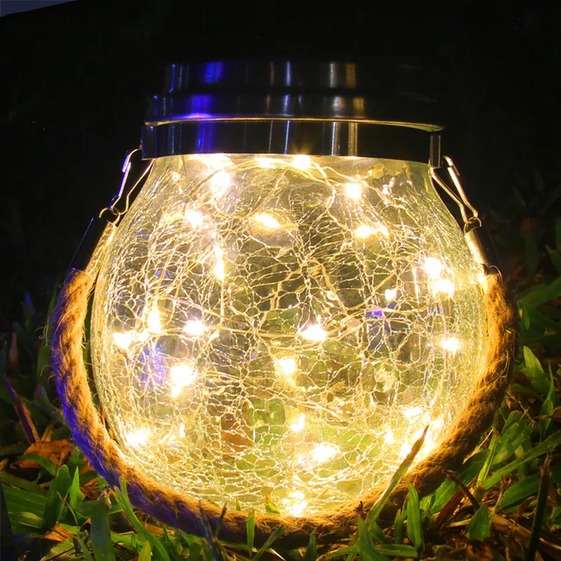 Luci del coperchio del barattolo di vetro a energia solare 30LED Luci natalizie da giardino con stringa di fata impermeabile Decorazioni per matrimoni all'aperto