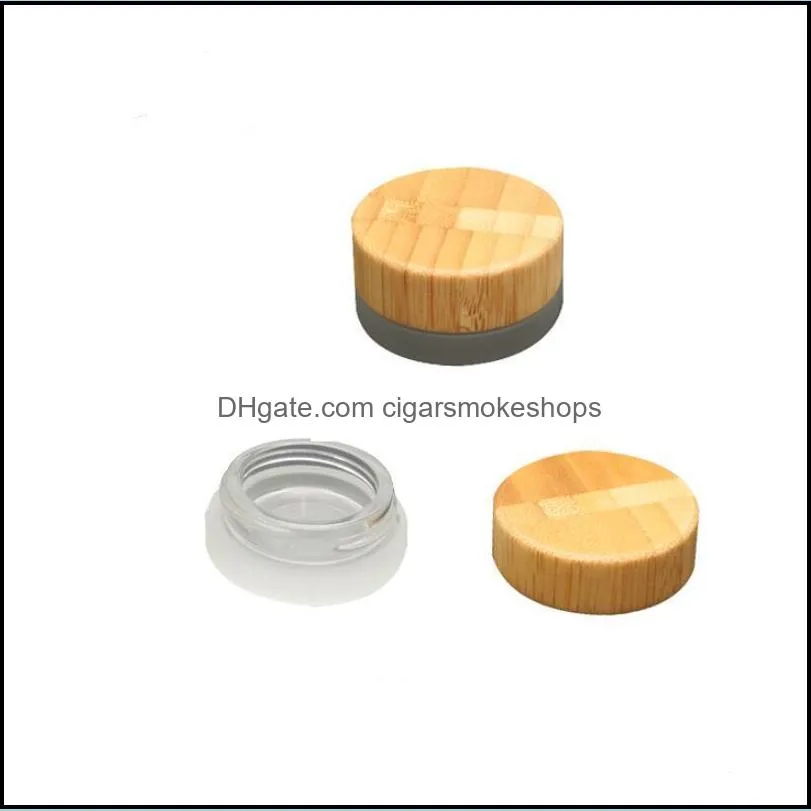 5ml frosted glass jar with bamboo lid wax cosmetic cream container 5g storage container 70pcs