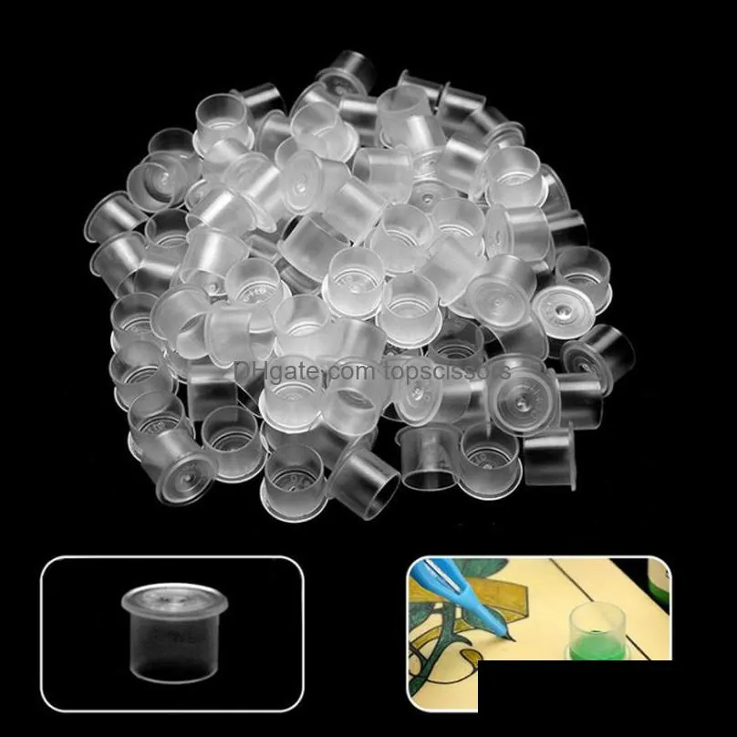 set of 300pcs tattoo ink cups with base s m l 100pcs each size ink cap for tattooing and eyebrow permanent makeup