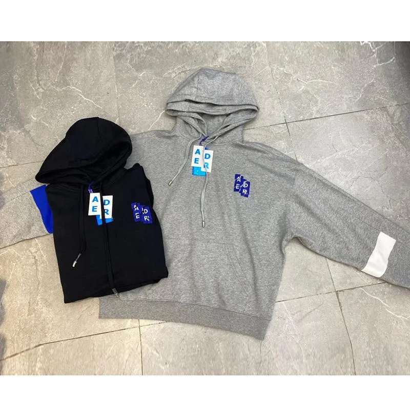 Sweats à capuche pour hommes Sweat-shirts ADER ERROR Hommes Femmes All-match Double Hat Épissage Asymétrique Fracture Lettre Broderie Adererror Hooded