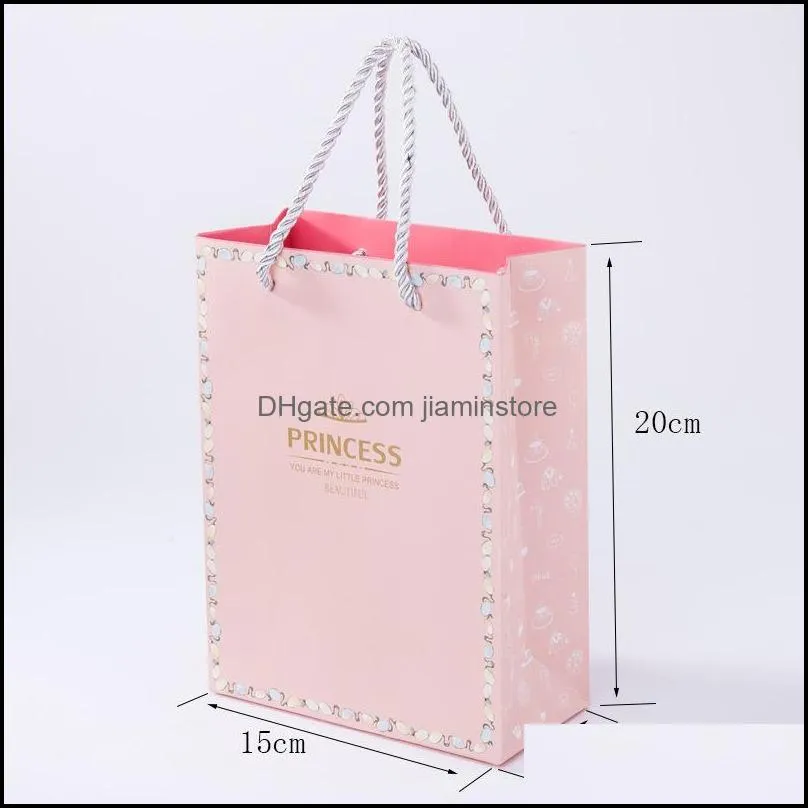 wholesale Bulk Jewelry Gift bag For box THANK YOU PRINCESS Kraft paper Jewelry Pouches Packaging & Display