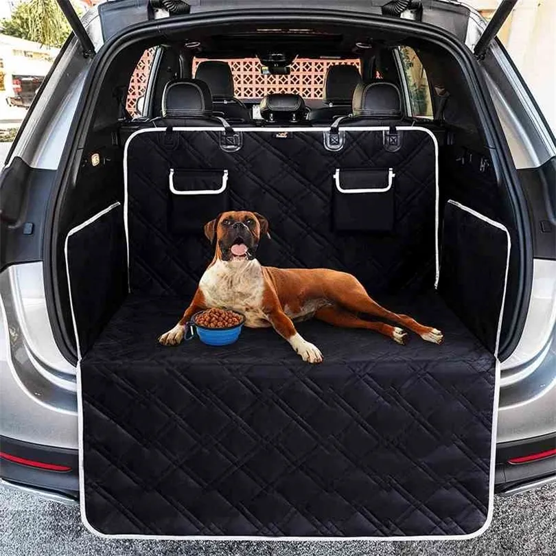 防水犬の車のトランククッション小さな中程度の大きな犬のカーシートカバービューメッシュペットベッドキャットドッグシートカバー210401