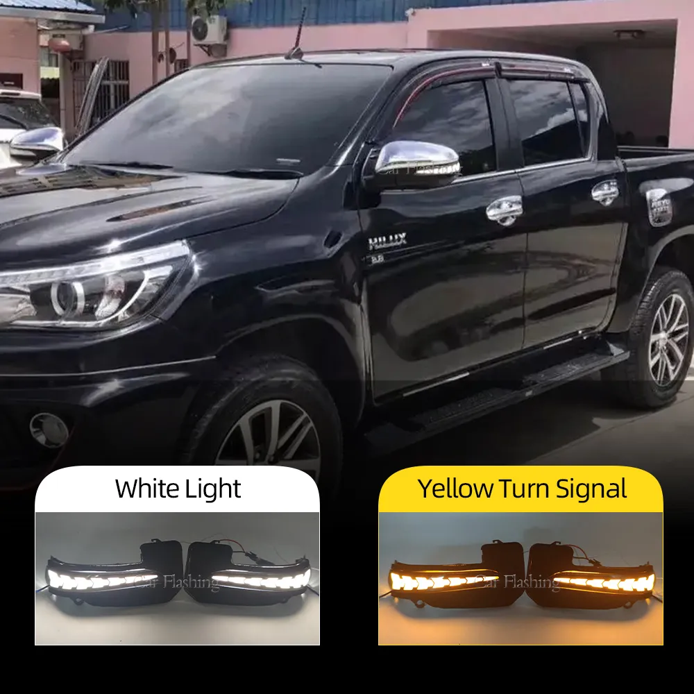 2PCS For Toyota Hilux Revo Fortuner Innova 2016 2017 2018 2019 2020 2021 Side Rear View Mirror LED Dynamic Turn Signal Light
