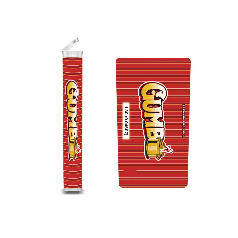 Gumbo 1.3g Plastic Pre Roll Tube Bottle Joint Blunt Doob Tubes And
