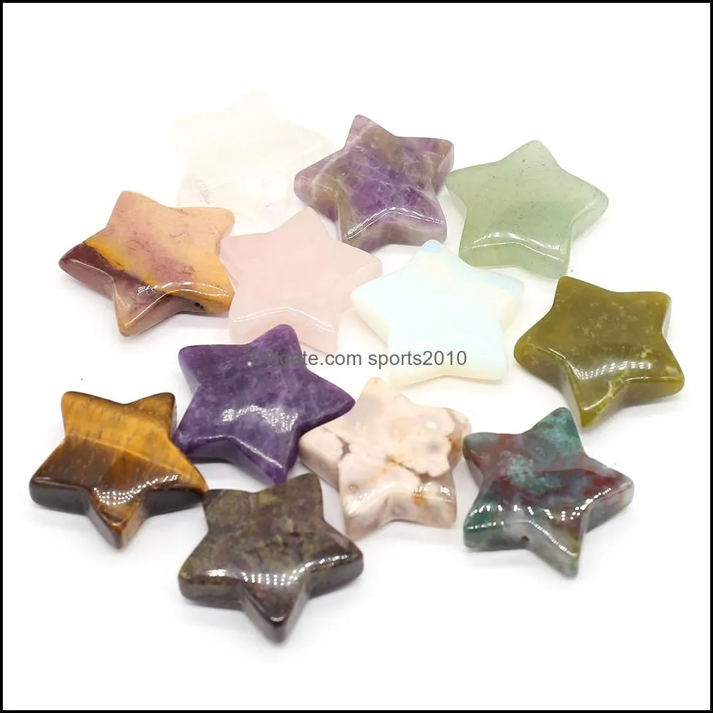 random color star statue natural stone carving home decoration crystal polishing gem sports2010