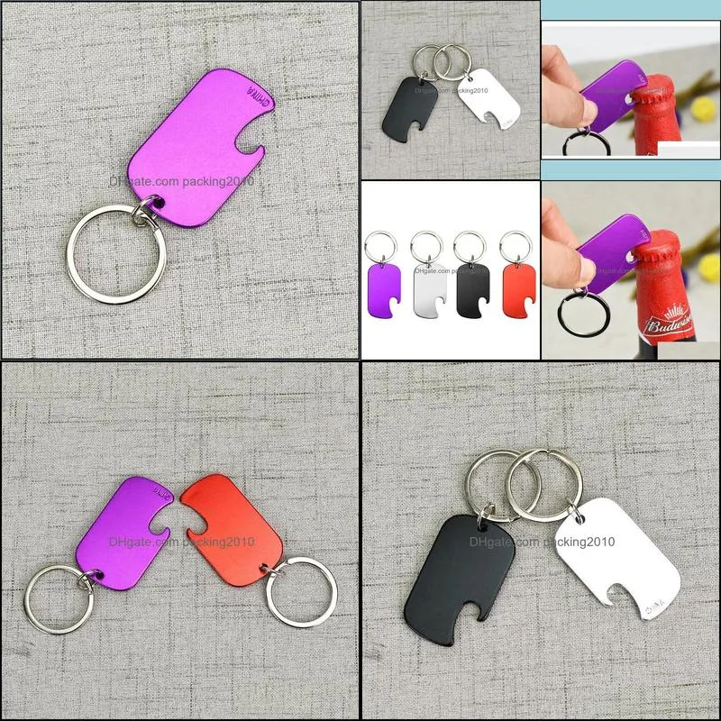 Dog Tag Opener Aluminum Alloy Military Pet Dog ID Card Tags with Opener Portable Small Beer Bottle Opener