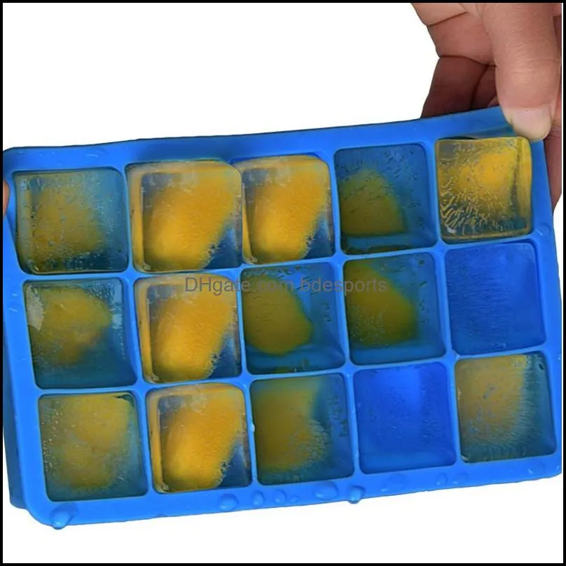 DHL Silicone Ice Cube Tray Molds Easy Release Flexible Ice Cube Molds 15 Ice Cubes for Cocktail Whiskey Chocolate 130 J2